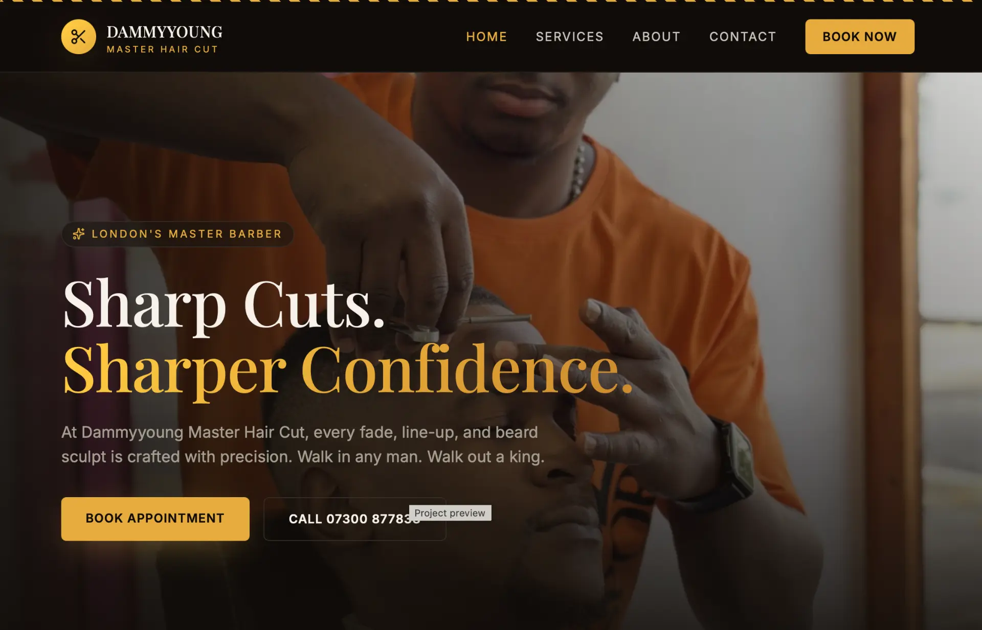 Dammyyoung Master Hair Cut website and automation work by Elevate Digital